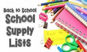 Back to school supply list!